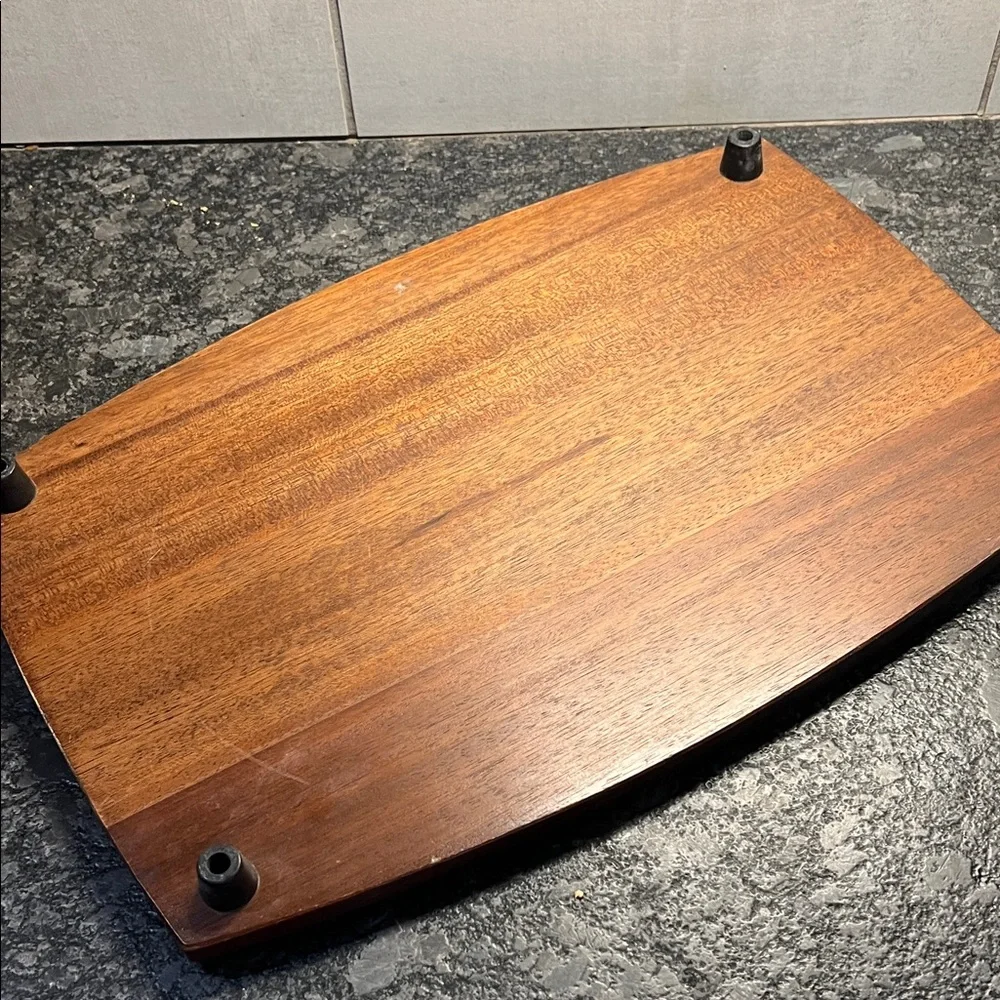 Vintage 16X11 Wooden Cheese board Serving Tray with Fruit Design Tile